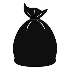 Simple Black Trash Bag Icon Vector