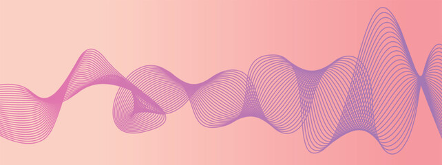 Abstract Flowing Gradient Wavy Lines Background Vector in Pink, Purple, Blue Tones &ndash; Modern Dynamic Wave Design Illustration