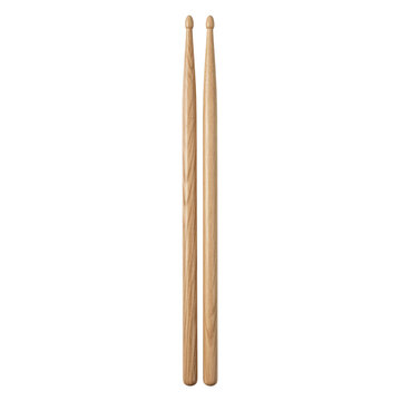 Pair of classic wooden drumsticks isolated