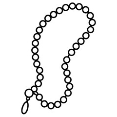 Rosary Beads line art vector