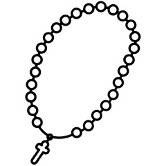 Rosary Beads line art vector