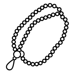 Rosary Beads line art vector