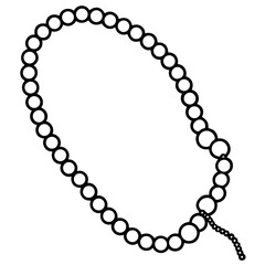Rosary Beads line art vector