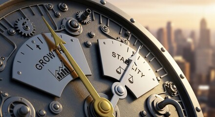 Growth and Stability Gauge with Cityscape: A Metallic Balance of Progress