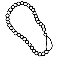 Rosary Beads line art vector