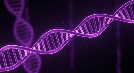Captivating purple double helix structure illuminating molecular architecture