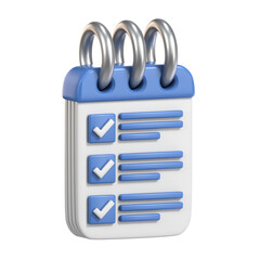 Paper clipboard to do check list concept 3D