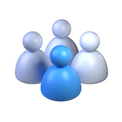 User icon Group of avatars 3D