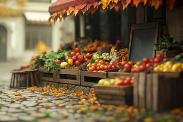 Autumn Sale at Market Stand