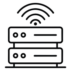 Wireless Networking Servers Vector Illustration