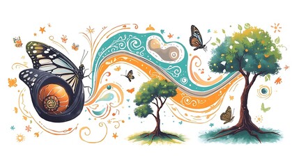 An Abstract Illustration of Eco-Friendly Ideas and Innovation