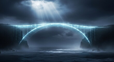 Mystical Bridge of Light - A Surreal Landscape of Hope.