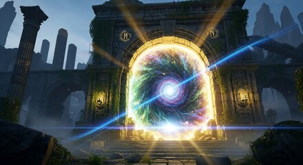 Mystical Portal in Ancient Ruins - A Gateway to Another Dimension.