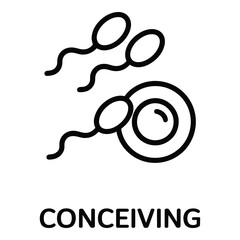Sperm fertilizing egg cell illustration depicting conception and human reproduction process in detail diagram silhouette