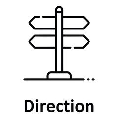 Directional signpost showing multiple directions with arrows in a simple line art style silhouette