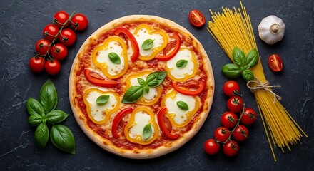 Delicious Italian Pizza with Toppings.