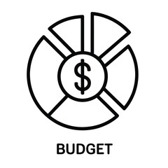 Financial pie chart representing budget allocation and expense tracking for effective money management planning silhouette
