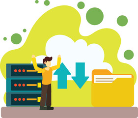 Cloud Data Backup Illustration