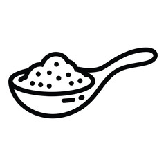 Spoonful of powder isolated on white background for culinary or cosmetic use icon art silhouette
