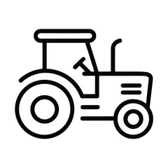 Outline drawing of a tractor used for agricultural purposes and farming activities on a farm silhouette