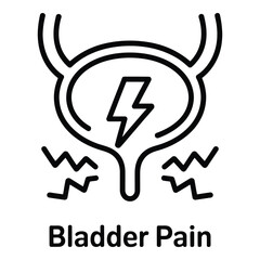 Bladder pain and discomfort illustration showing urinary system inflammation and infection issues silhouette