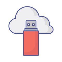 Cloud drive Vector Icon which can easily modify or edit