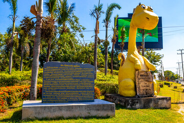 Dinosaur playground city gate public park in Khon Kaen Thailand.