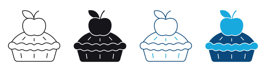 Apple pie vector illustration isolated on white background. Traditional American pie illustration.