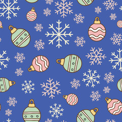 Pastel Christmas seamless tree ornament pattern