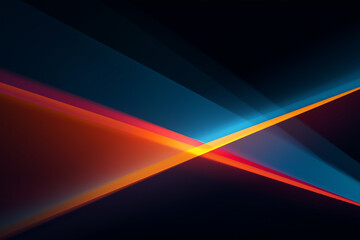 A minimalistic background for the cover of an app, featuring two lines that intersect at different angles and blend into one another in blue, orange, and red colors. 