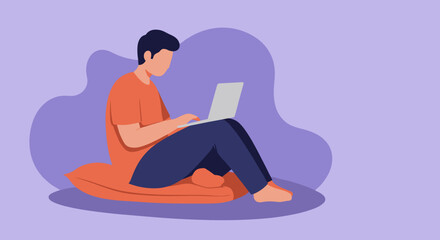 Senior woman actively engaging with technology, using a laptop and smartphone for work, learning, or communication from home. Modern lifestyle.