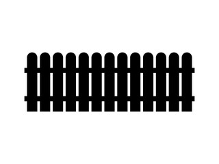 Fence isolated vector. Simple wooden fence vector element.