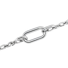 Obraz premium PNG Long silver metal chain link isolated on a transparent background.