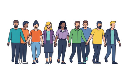 Fototapeta premium Vector Illustration of Hand-Drawn People Lifestyle Illustration Men and Women AI EPS PNG