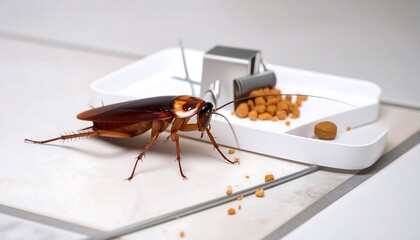 Obraz premium Cockroach on a trap
