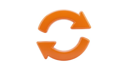 Isolated Orange Refresh Arrows Loop Symbol Indicating Reload Exchange Update Icon Graphic