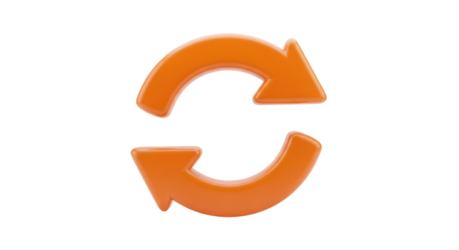 Isolated Orange Refresh Arrows Loop Symbol Indicating Reload Exchange Update Icon Graphic