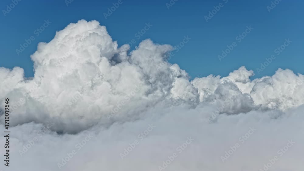 Wall mural drone view of bursting of clouds.