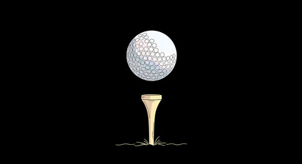 Precision Golf A Golf Ball Ready for Tee-Off Against a Stark Background