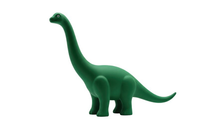 Isolated Dinosaur toy for children, green Brontosaurus with a long neck, childhood, fun, kids