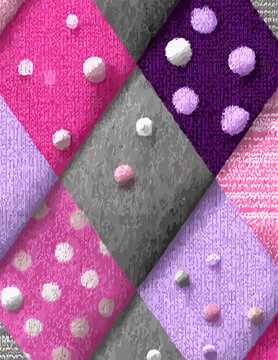 Padr&atilde;o Sem Costura Vetorial de Argyle com Texturas de Malha