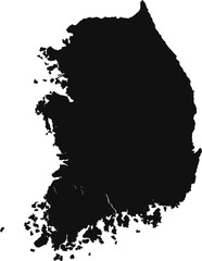 South Korea Map Silhouette