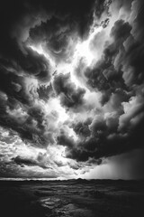 Obraz premium storm clouds over field landscape