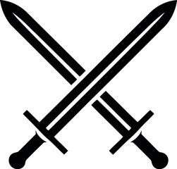 Medieval swords crossed epic battle combat weapon vector