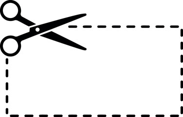 Scissors cutting coupon rectangle discount offer vector