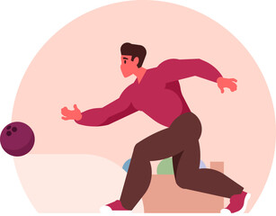 Bowling Player – Sports and Recreation Vector Illustration