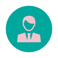 Simple icon of a man in a suit and tie