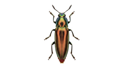 Isolated Jewel Beetle, Metallic Wood-boring Beetle, a Vivid Insect with Striking Colors, Exotic