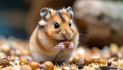 Cute hamster eating a nut (1)