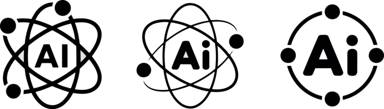 Aluminum atom icon set scientific chemistry element symbol vector